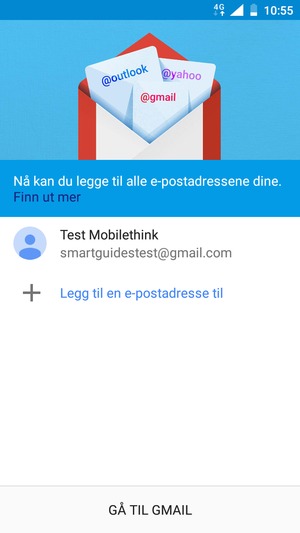 Velg GÅ TIL GMAIL