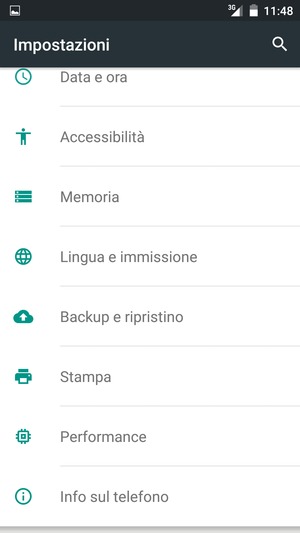 Scorri e seleziona Info sul telefono