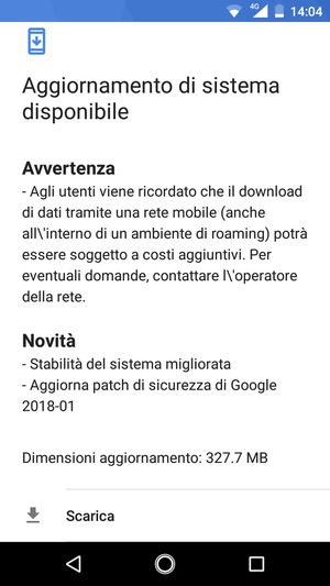 Se il tuo telefono non è aggiornato, segui le istruzioni sullo schermo.