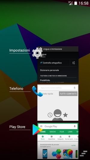Scorri verso destra le app per chiuderle