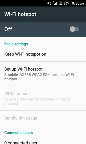 Select Set up Wi-Fi hotspot
