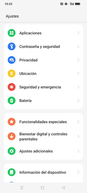 Desplácese y seleccione Contraseña y seguridad