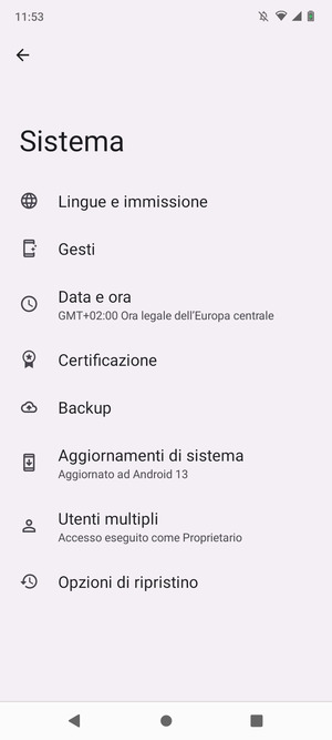 Seleziona Aggiornamenti di sistema