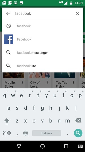 Inserisci il nome dell'app e seleziona Ricerca
