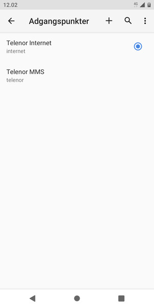 Vælg internetadgangspunktet