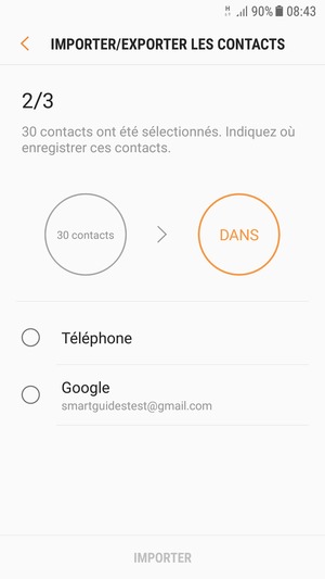Sélectionnez Google