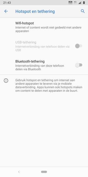 Selecteer Wifi-hotspot
