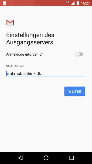 Schalten Sie Anmeldung erforderlich aus und wählen Sie WEITER