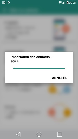 Vos contacts vont être enregistrés sur votre compte Google et dans votre téléphone lors de la prochaine synchronisation de Google.