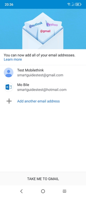 Select TAKE ME TO GMAIL