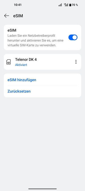 Ihre eSIM wurde
nun aktiviert