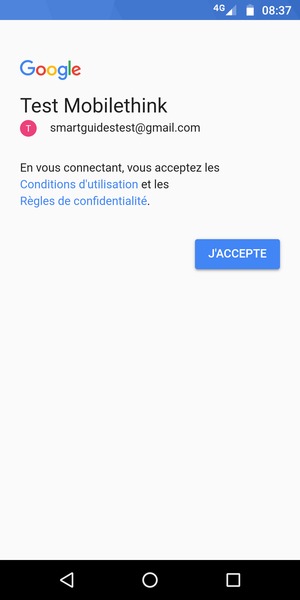 Sélectionnez J'ACCEPTE