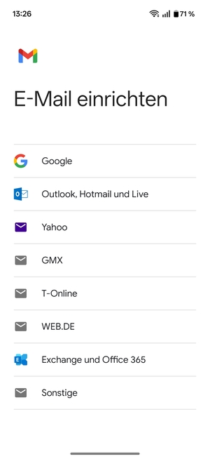 Wählen Sie Outlook, Hotmail und Live