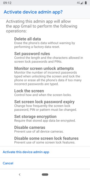 Scroll to and select Activate this device admin app