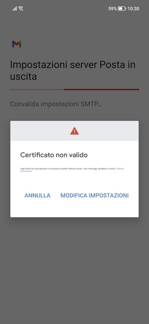 Seleziona MODIFICA IMPOSTAZIONI