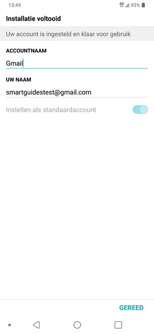 Geef uw account een naam en voer uw naam in. Selecteer GEREED