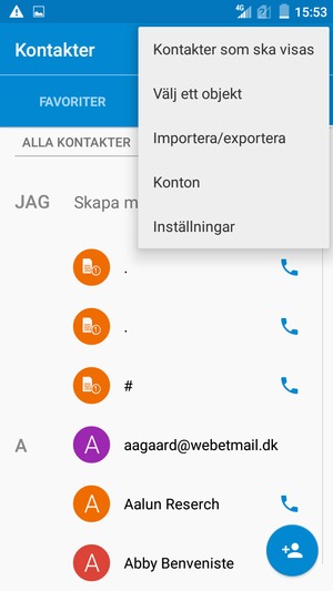 Välj Importera/exportera