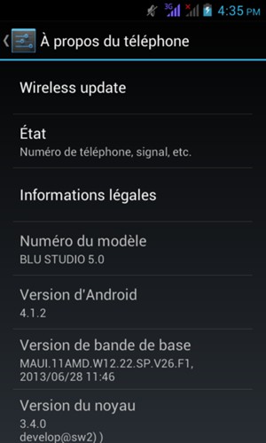 Sélectionnez Wireless update