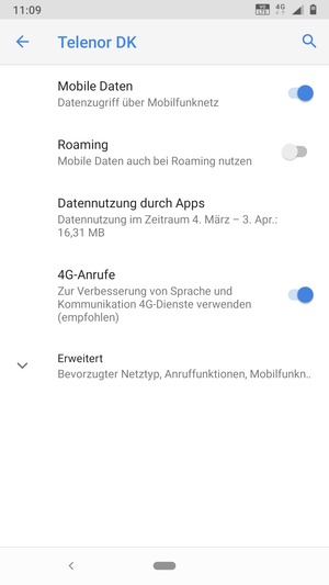 Wählen Sie Erweitert