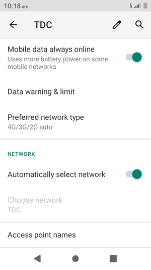 Turn off Automatically select network
