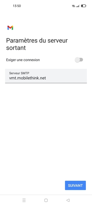 Désactiver le Exiger une connexion et sélectionner SUIVANT