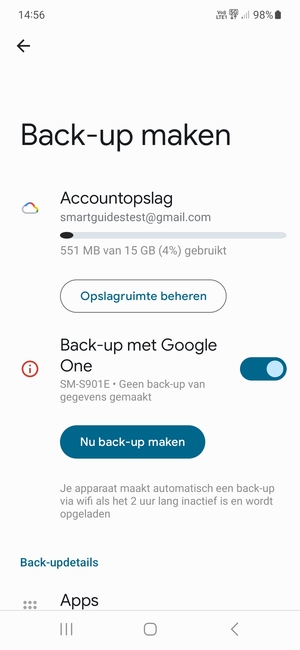 Selecteer Accountopslag