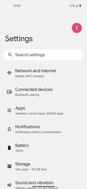 Select Network and Internet