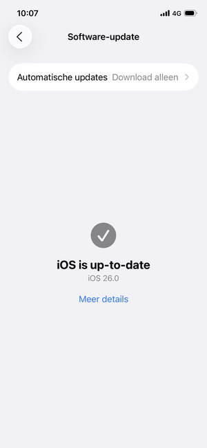 Als uw iPhone up-to-date is, zult u het volgende scherm zien.