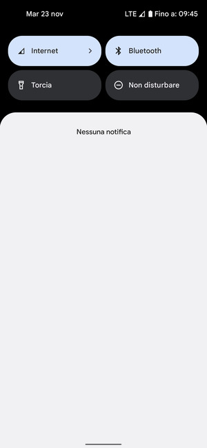 Scorri nuovamente verso il basso il menu in alto