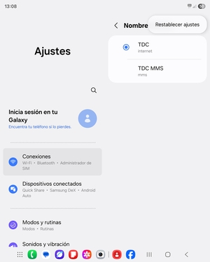 Seleccione Restablecer valores