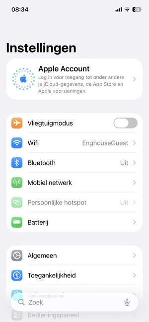 Selecteer Mobiel netwerk