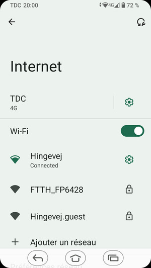 Vous êtes maintenant connecté au réseau Wi-Fi