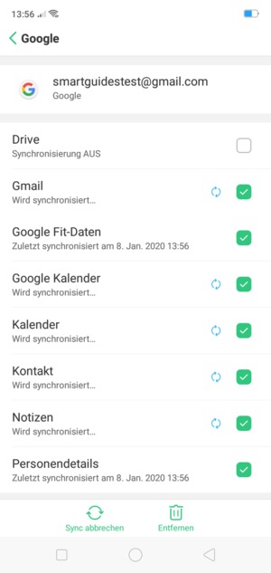 Ihre Daten werden synchronisiert