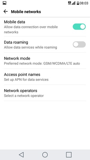 Select Network mode