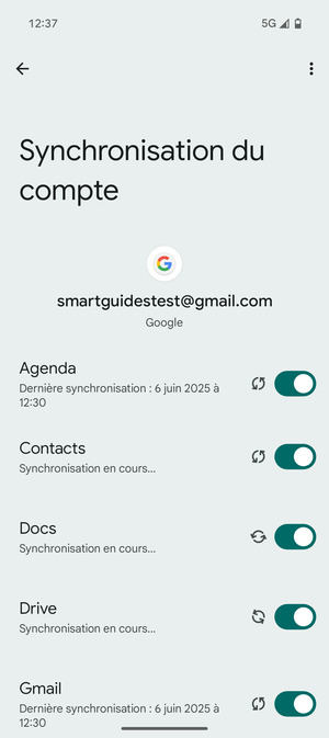 Vos informations seront synchronisées