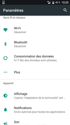 Sélectionnez Plus