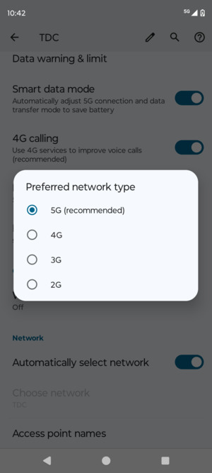 Select your preferred option