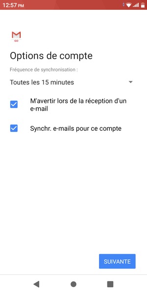 Sélectionnez SUIVANTE