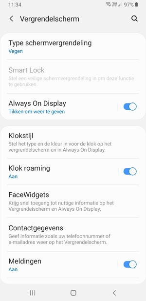 Selecteer Type schermvergrendeling