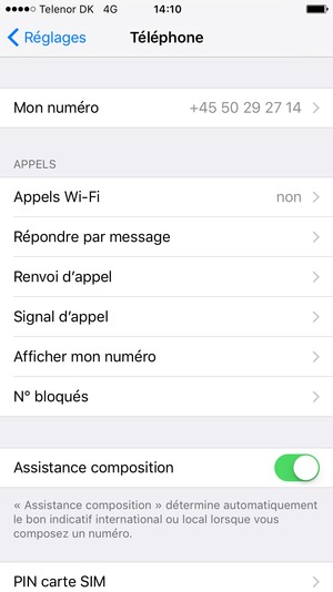 Sélectionnez Appels Wi-Fi