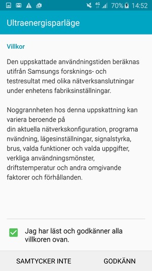 Kryssa i rutan och välj GODKÄNN