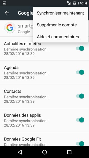 Sélectionnez Synchroniser maintenant