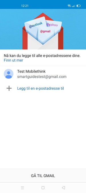 Velg GÅ TIL GMAIL