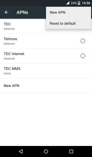 Select Reset to default