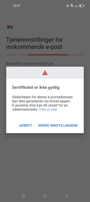 Velg ENDRE INNSTILLINGENE