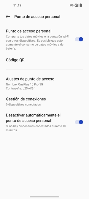 El teléfono ha sido configurado para su uso como módem