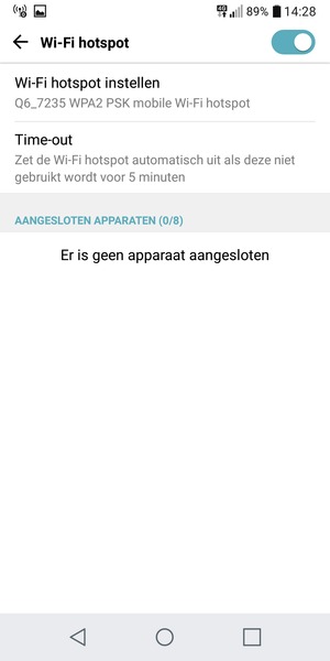 Uw telefoon is nu geïnstalleerd voor gebruik als modem