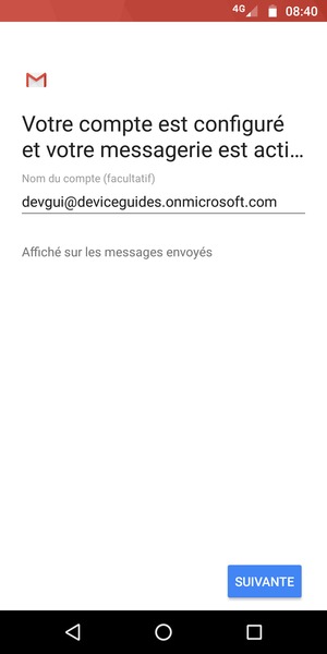 Donnez un nom à votre compte et sélectionnez SUIVANTE