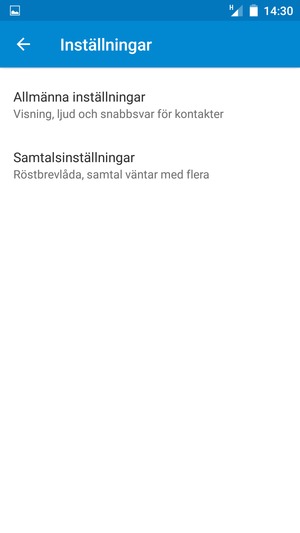 Välj Samtalsinställningar