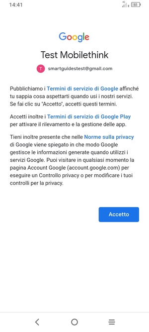 Seleziona Accetto